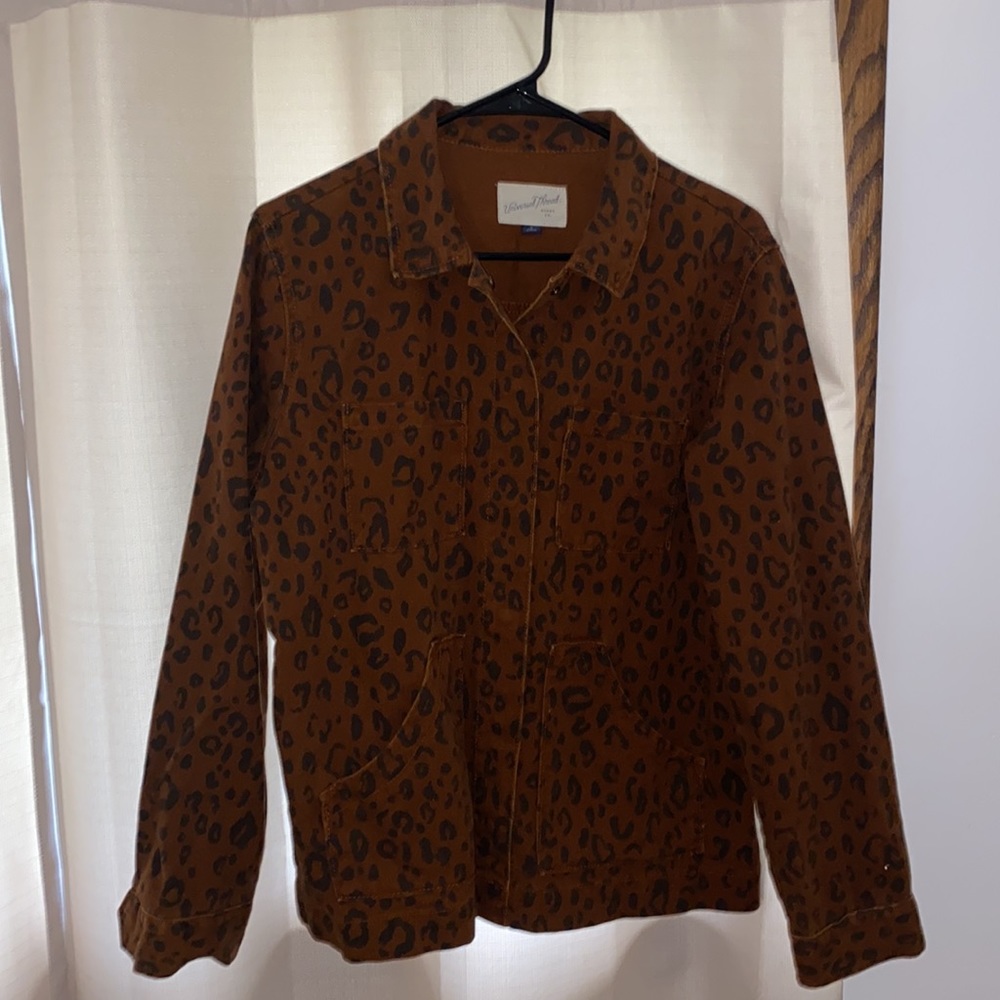 Leopard denim jacket